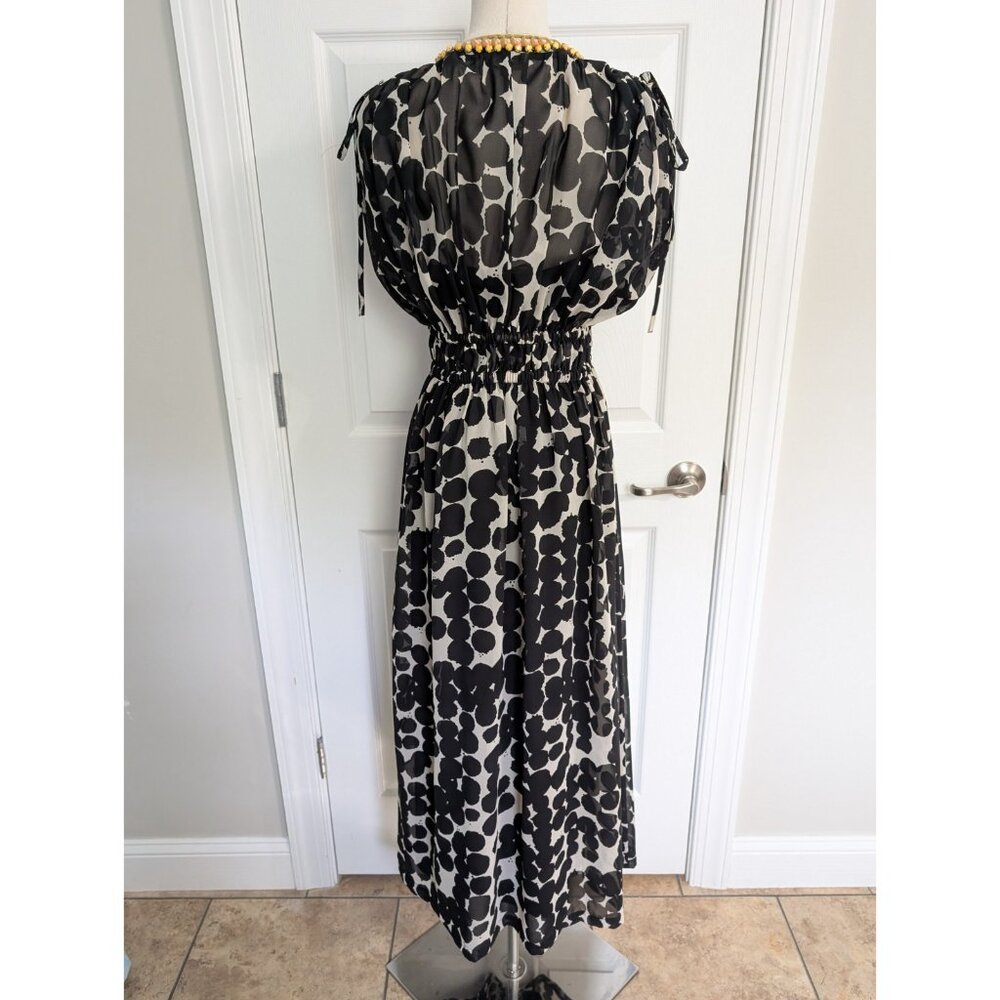 Anthropologie Vineet Bahl Embroidered Caftan Sheer Maxi Dress Matching Slip Sz S - Picture 10 of 15